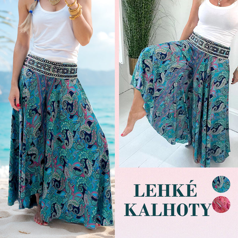 💕Elastické nohavice v páse s etnickou potlačou🌸