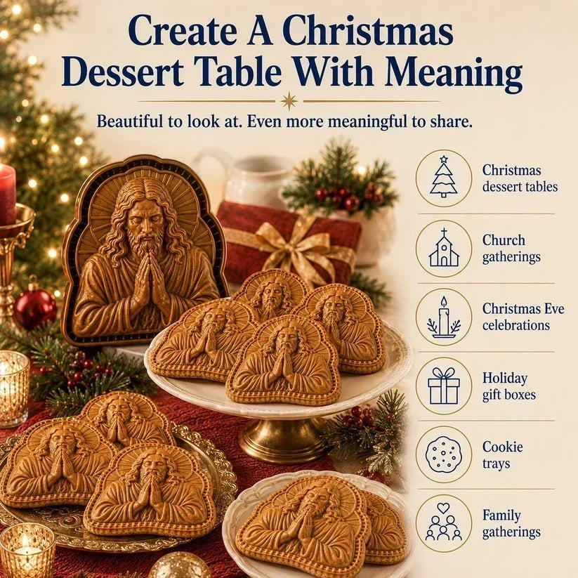 ✝️ Sada mini formičiek na vianočné pečivo s motívmi viery a betlehemu | Formičky na opakované použitie🥧✨