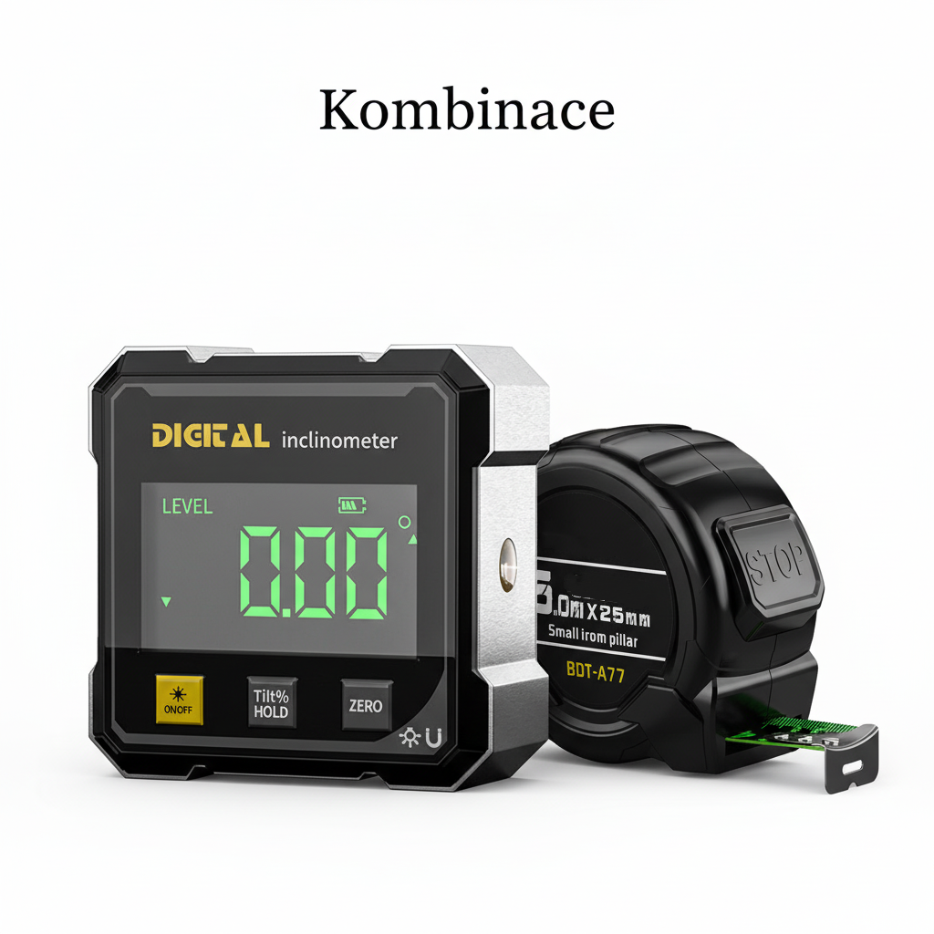 📐4 stranný magnetický digitálny uhlomer s laserom