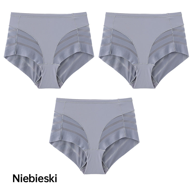 🌸🏆6 KUSOV  Priedušné bezšvíkové pruhované nohavičky pre ženy