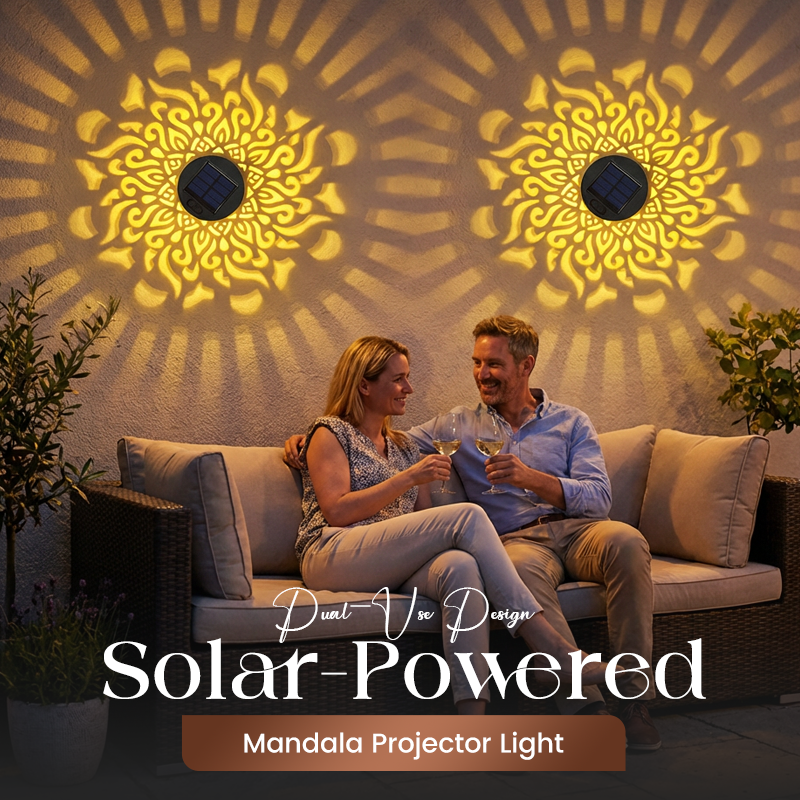 ☀️ Solárna mandala lampa na záhradu a terasu - 2v1: stojaca lampa a nástenná lampa✨🏡