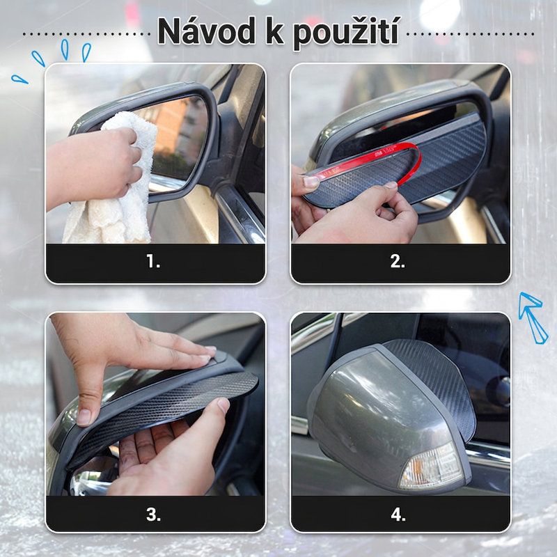 🚗🌧️ Ochrana proti dažďu na spätné zrkadlo – odolná proti poveternostným vplyvom, ľahko sa montuje ✨
