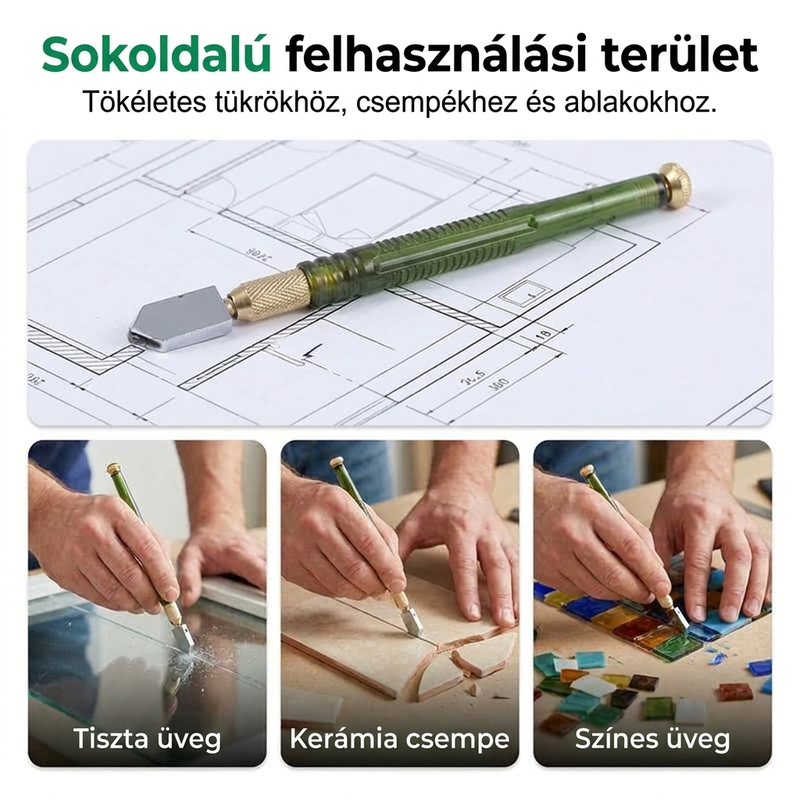 🛠️Profesionálna diamantová rezačka – s valčekmi z tvrdenej zliatiny, ktoré umožňujú presné rezanie ako skla, tak dlaždíc.