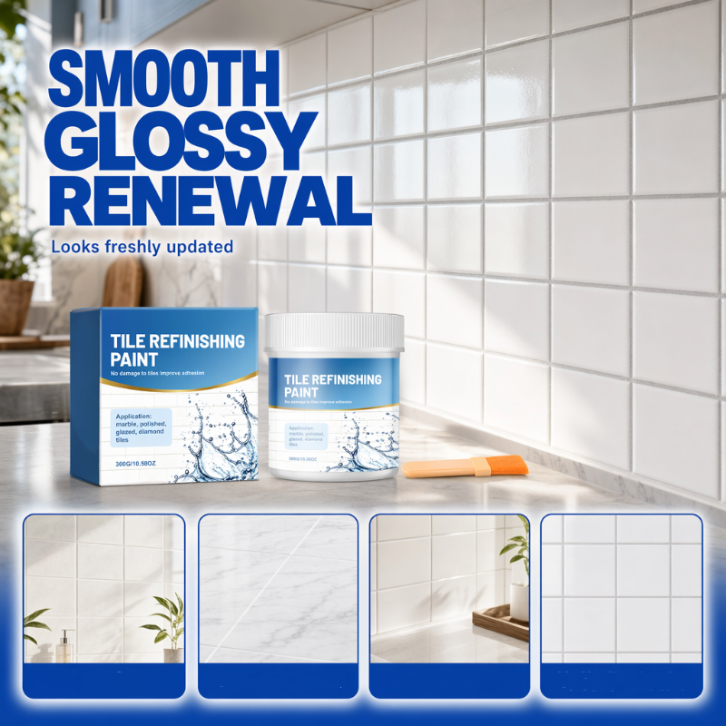 🥳 🎨🛁Fehér csempefelújító festék ecsettel – elfedi a foltokat, vízálló és fényes felületet biztosít. Újítsd fel a csempéket, mosdókagylókat és WC-ket csere nélkül! 🛡️