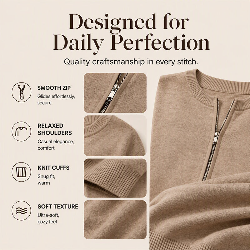 ☁️Dámska ležérna pletená bunda na zips