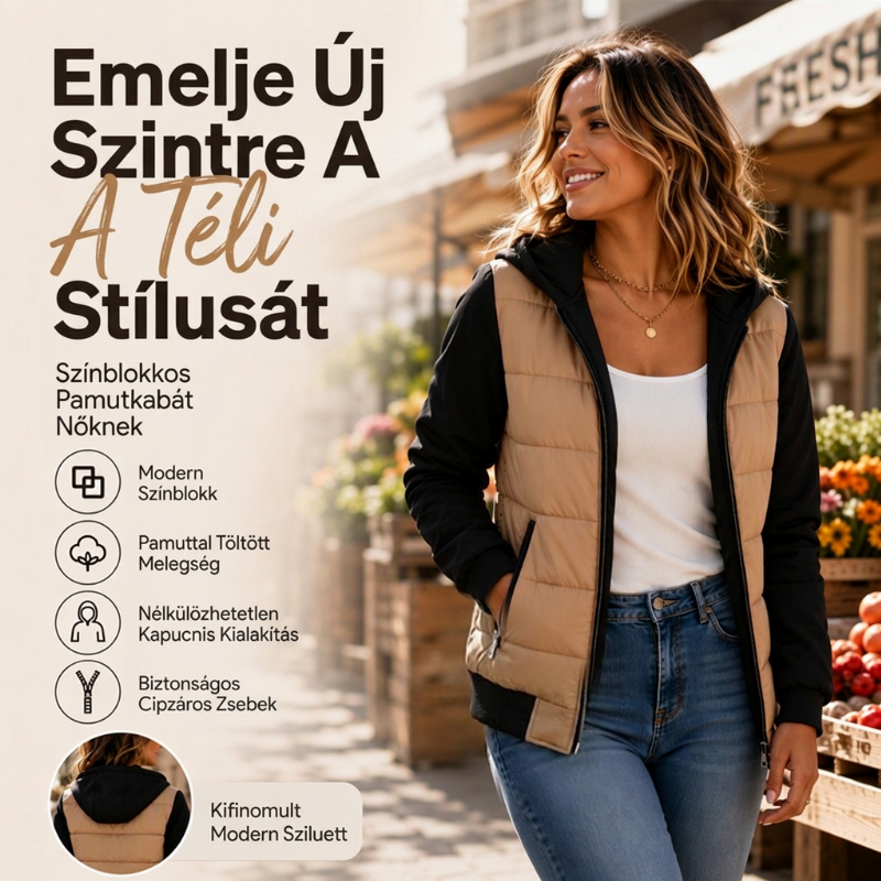 🌷 Női kapucnis dzseki többszínű kontrasztos béléssel – Kényelmes és stílusos hűvös napokra✨
